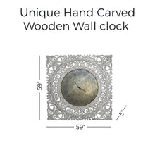Load image into Gallery viewer, Unique 59&quot; Hand Carved Wooden Wall Clock
