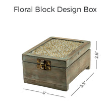 Load image into Gallery viewer, 4&quot; Long Floral Block Design Box
