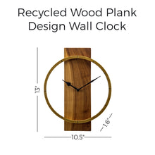 Load image into Gallery viewer, Recycled Wood Plank Design Wall Clock
