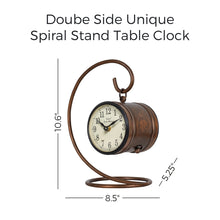 Load image into Gallery viewer, Double Side Unique Spiral Stand Table Clock
