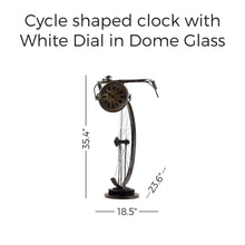 Load image into Gallery viewer, Cycle Shaped Floor Clock with White Dial in Dome Glass
