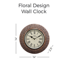 Load image into Gallery viewer, 14&quot; Floral Design Wall Clock

