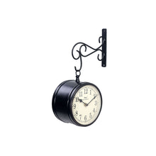 Load image into Gallery viewer, Double Sided Station Clock in Black Finish
