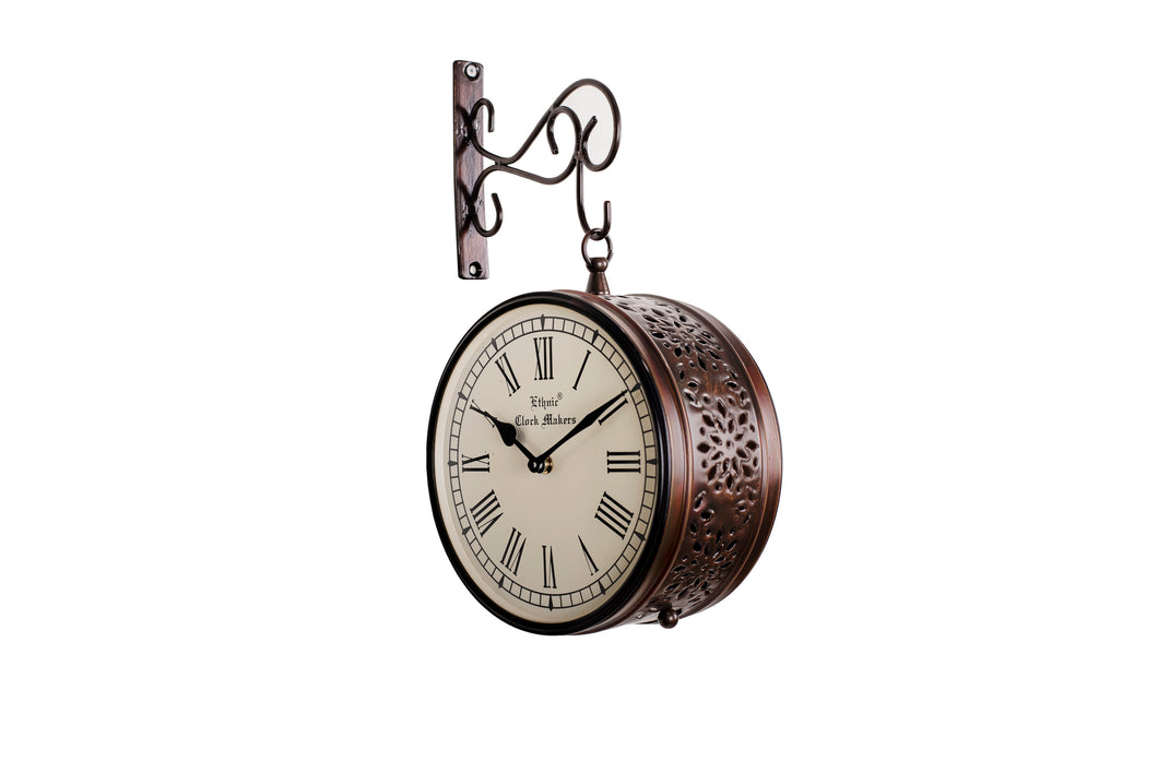 Iron Made with Copper Finish Station Clock