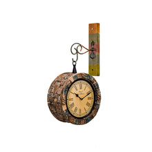 Load image into Gallery viewer, Recycled Wood Unique Multi-Color Station Clock

