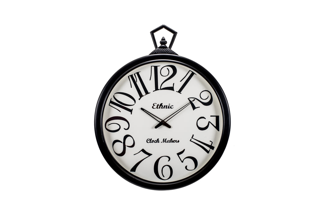 Stylish Wall Clock in Rich Bown Polish