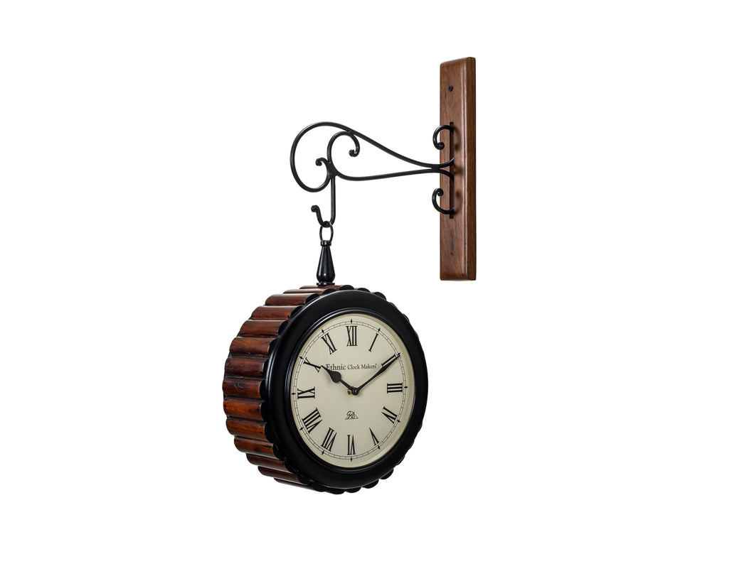Station Clock with Iron Wooden Stand