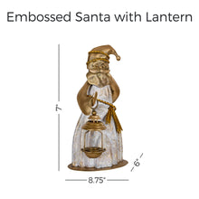 Load image into Gallery viewer, Embossed Santa with Lantern
