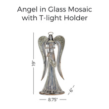 Load image into Gallery viewer, Angel in Glass Mosaic with Tea Light Candle Holder
