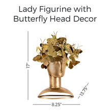 Load image into Gallery viewer, Lady Figurine with Butterfly Head Décor
