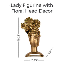 Load image into Gallery viewer, Lady Figurine with Floral Head Décor
