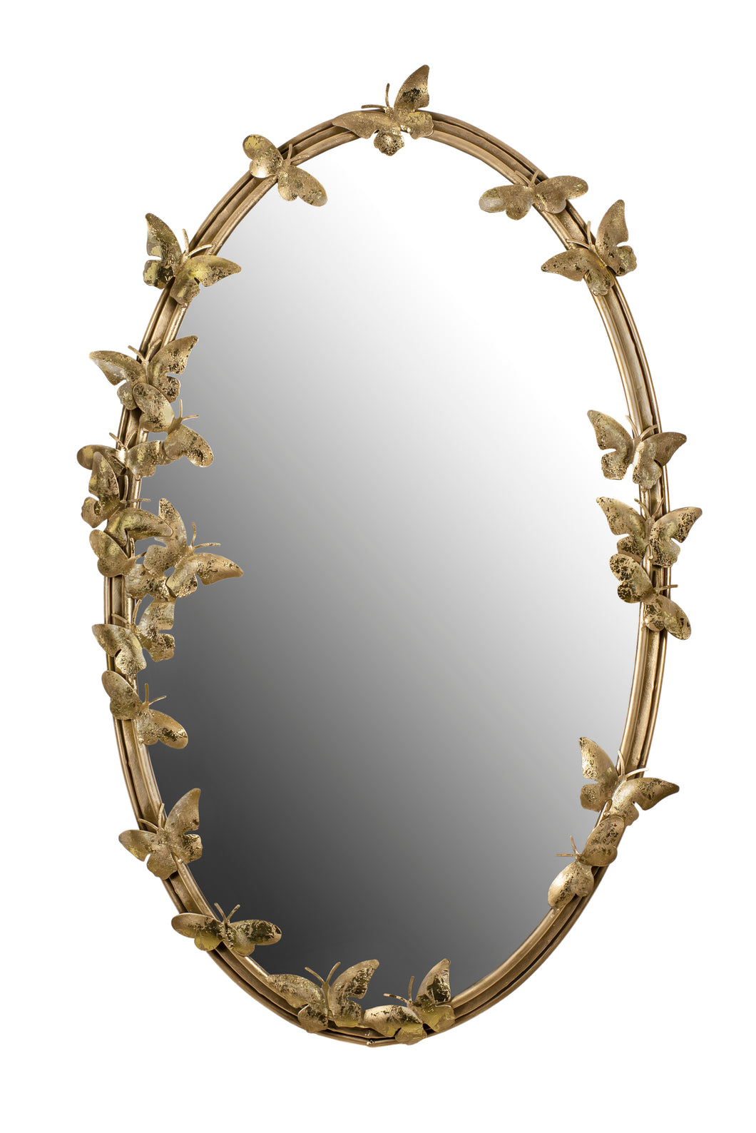 Oval Mirror with Butterflies Around