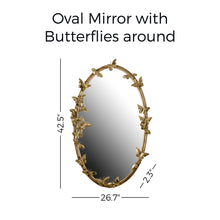 Load image into Gallery viewer, Oval Mirror with Butterflies Around
