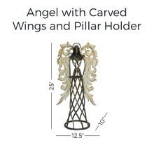 Load image into Gallery viewer, Angel with Carved Wings Candle Holder
