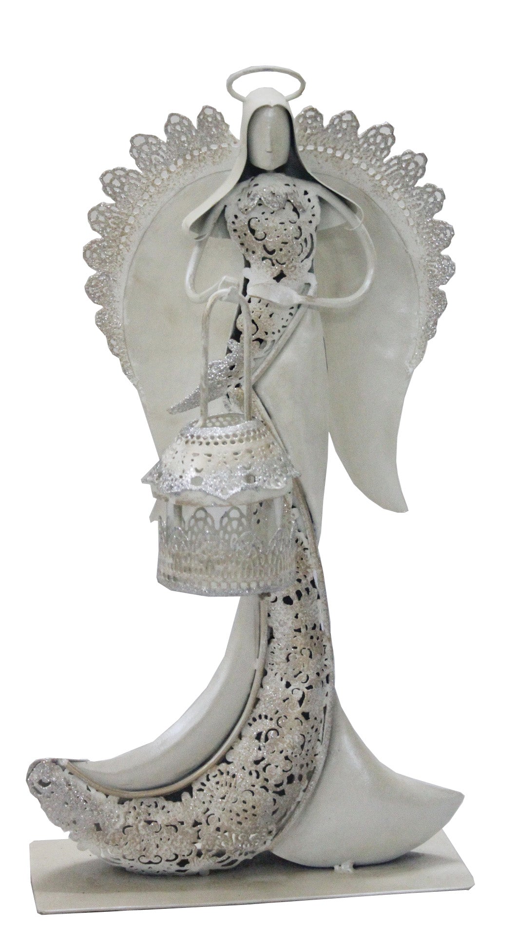 White Silvery Metal Itching Angel