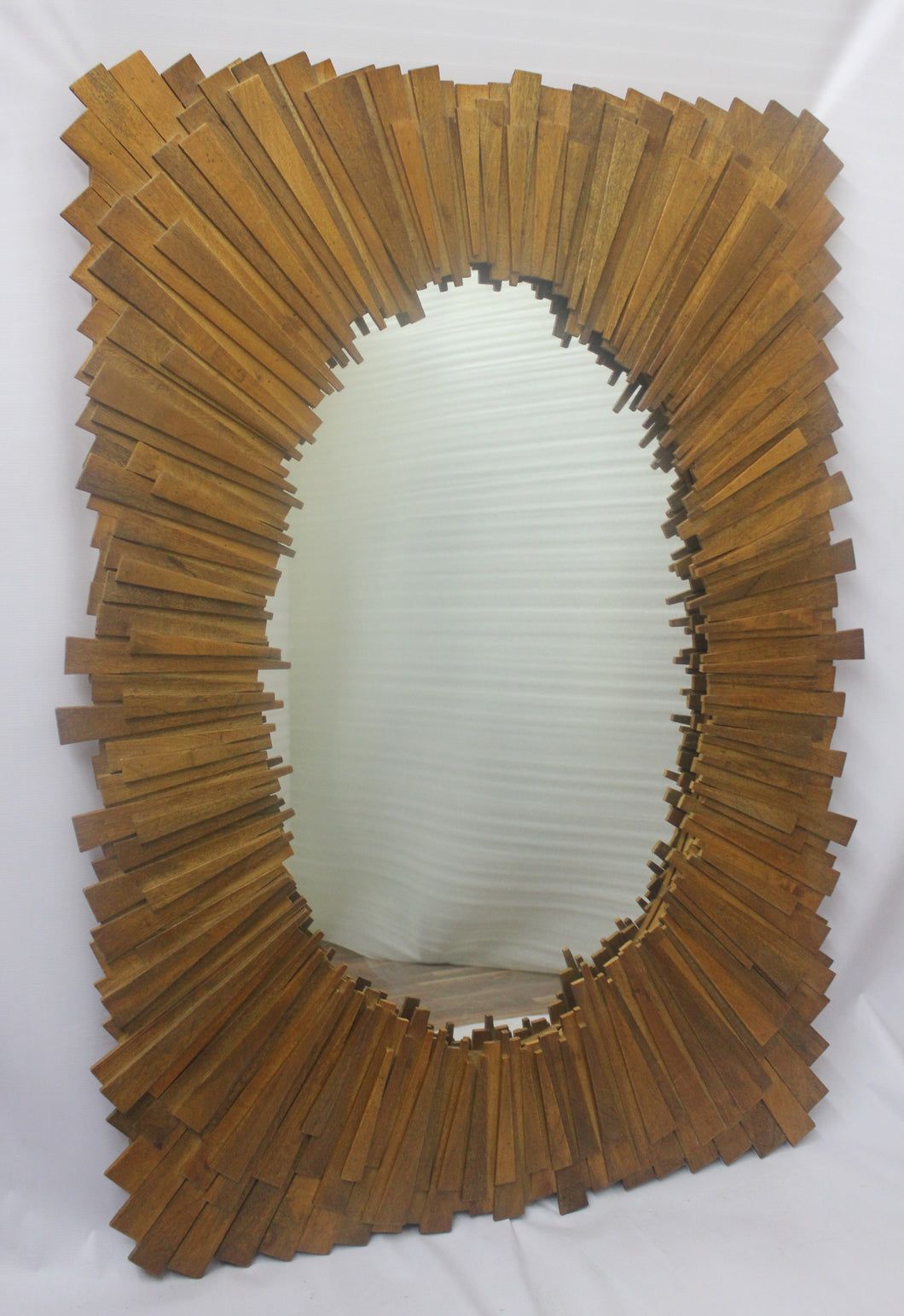 Oval Mirror with Mango Wood Chips