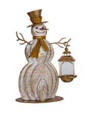 Load image into Gallery viewer, Embossed Snowman with lantern
