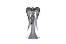 Load image into Gallery viewer, Silvery Mosaic Angel with Glass Tea Light Candle holder
