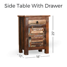 Load image into Gallery viewer, 25&#39;&#39; Tall Recycled End/ Side Table
