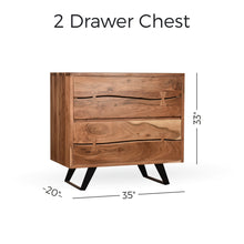 Load image into Gallery viewer, 35&quot; Long Live Edge 2 Drawer Chest
