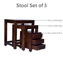 Load image into Gallery viewer, 22&quot; Tall Nest of Stools Bundle - Set of 3
