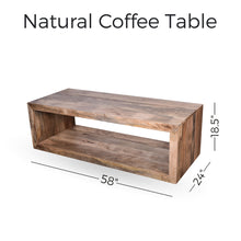 Load image into Gallery viewer, 58&quot; Natural Coffee Table
