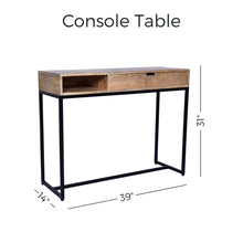 Load image into Gallery viewer, 39&quot; Long Console Table with Open Top
