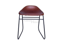 Load image into Gallery viewer, 19&quot; Iron Leather Stool
