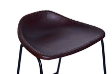 Load image into Gallery viewer, 29&quot; Tall Iron Leather Stool

