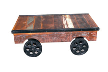 Load image into Gallery viewer, 51&quot; Recycled Coffee Table on the Wheels
