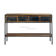 Load image into Gallery viewer, 51&quot; Long 4 Iron Drawer Console Table
