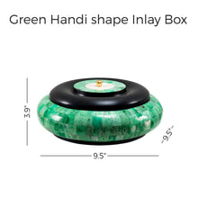 Load image into Gallery viewer, Green Handi Shape Inlay Box
