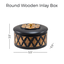 Load image into Gallery viewer, Round Wooden Inlay Box
