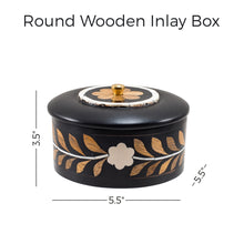Load image into Gallery viewer, Round Wooden Inlay Box
