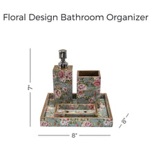 Load image into Gallery viewer, Floral Design Bathroom Organizer
