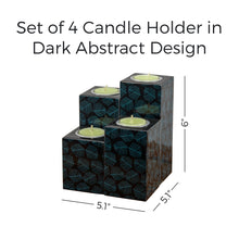 Load image into Gallery viewer, Set of 4 Candle Holder in Dark Abstract Design
