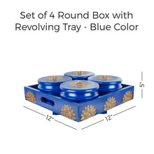 Load image into Gallery viewer, Set of 4 Round Box with Revolving Tray - Blue Color
