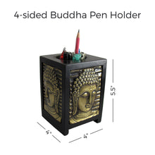 Load image into Gallery viewer, 4-Sided Buddha Pen Holder
