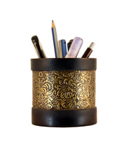 Load image into Gallery viewer, Pen Holder with Beautiful Brass Clading Design
