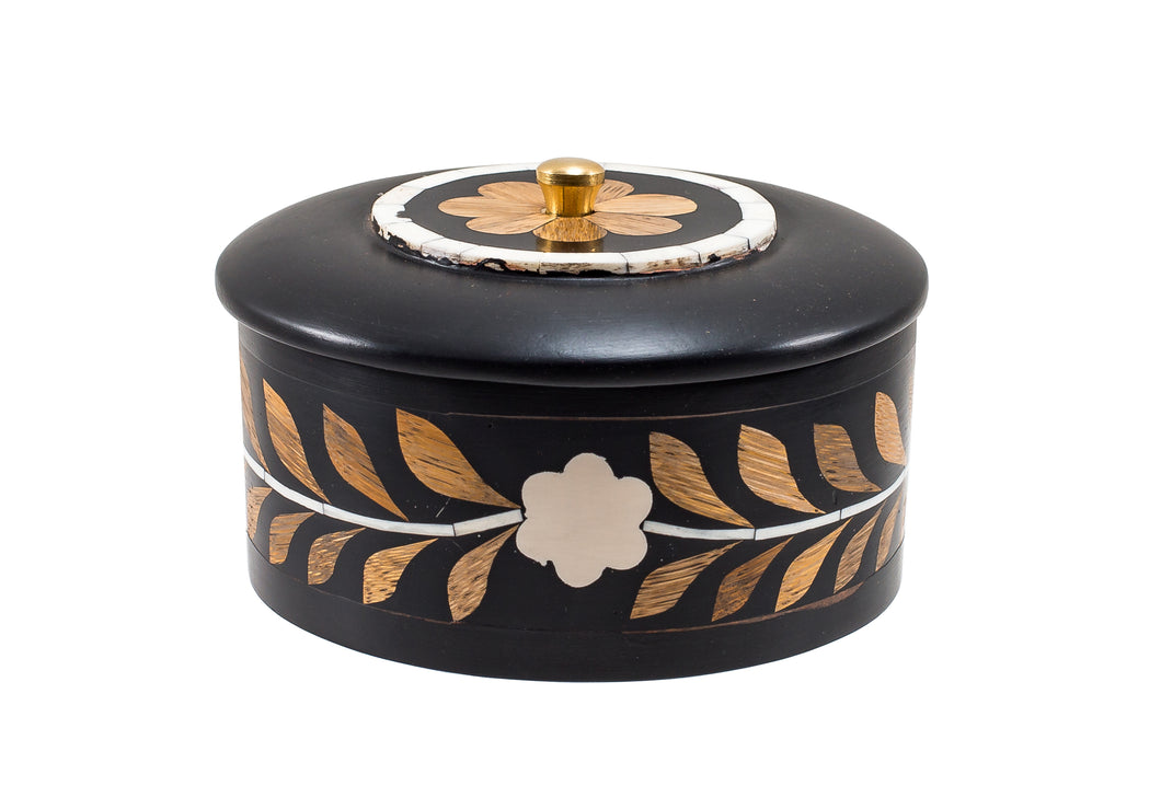 Round Wooden Inlay Box