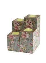 Load image into Gallery viewer, Set of 4 Candle Holder in Floral Design
