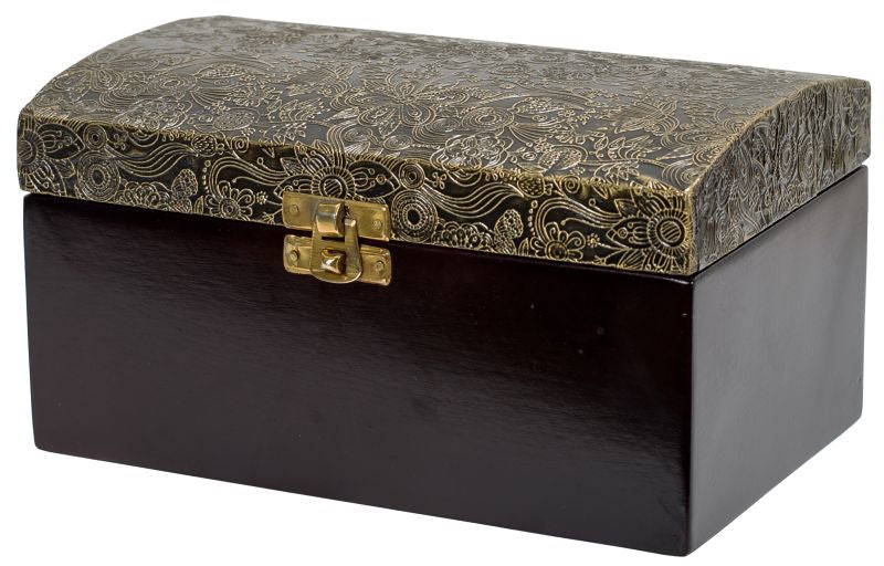 Box with Rosewood Polish and Brass Metal Cladding