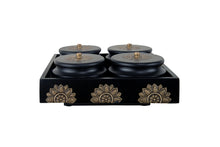 Load image into Gallery viewer, Set of 4 Round Box with Revolving Tray - Black Color
